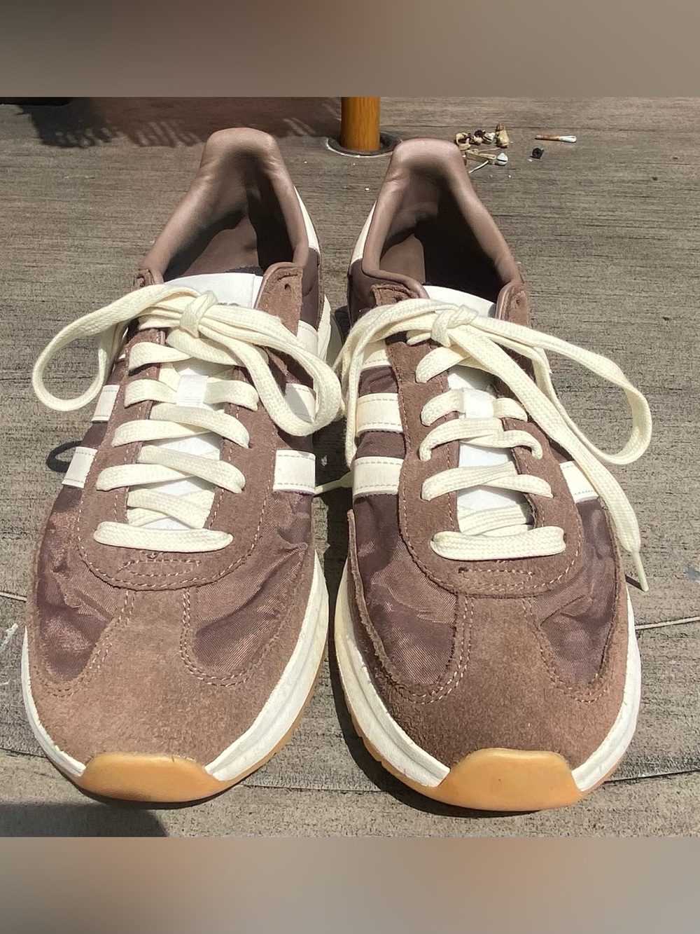 Adidas Women's Run 70s 2.0 Sneakers - Earth Strata Brown / Off White - Size 9.5